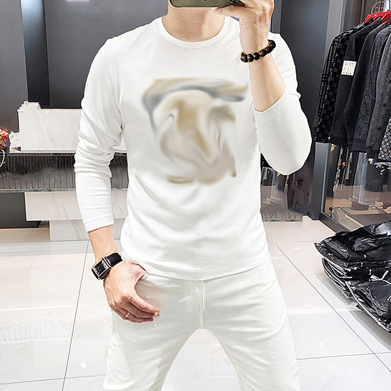 Muška dugačka majica s T-shirt uzorkom, pamukova smjesa (81-90% pamuka), standardni kroj, odvlači vlagu
