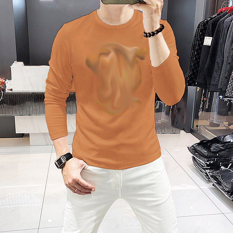 Muška dugačka majica s T-shirt uzorkom, pamukova smjesa (81-90% pamuka), standardni kroj, odvlači vlagu