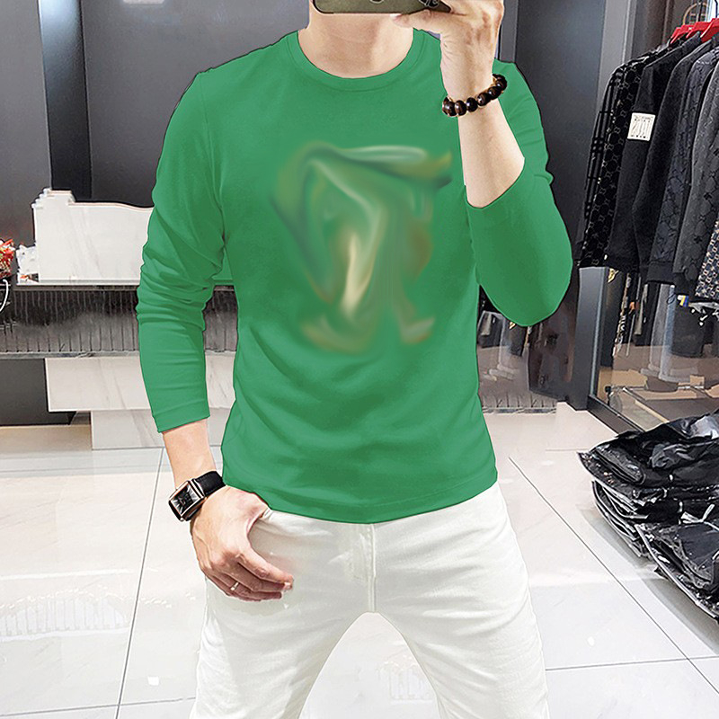 Muška dugačka majica s T-shirt uzorkom, pamukova smjesa (81-90% pamuka), standardni kroj, odvlači vlagu