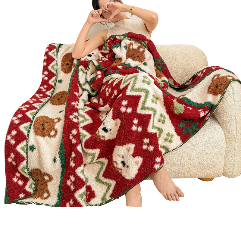 Karácsonyi plédek kanapéhoz, 260 g/m², tavasz–ősz szezon, testre szabható, minta: Egyéb, anyag: Egyéb