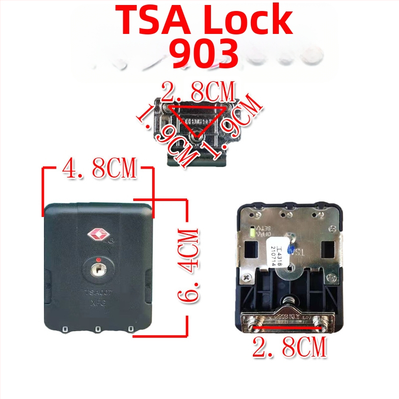Zámok na batožinu XFG903 TSA007 – zámok s tromi dierami, ABS telo