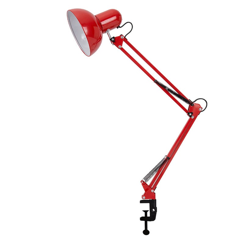 XY-T800 LED stolna lampa s dugim rukom i klipom, zaštita očiju za djecu i učenike, metalna sjenčica, napajanje iz utičeca 0-220V, tipka prekidač, LED svjetlo