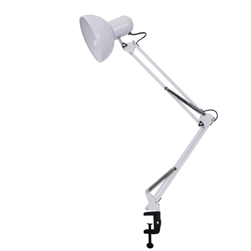 XY-T800 LED stolna lampa s dugim rukom i klipom, zaštita očiju za djecu i učenike, metalna sjenčica, napajanje iz utičeca 0-220V, tipka prekidač, LED svjetlo