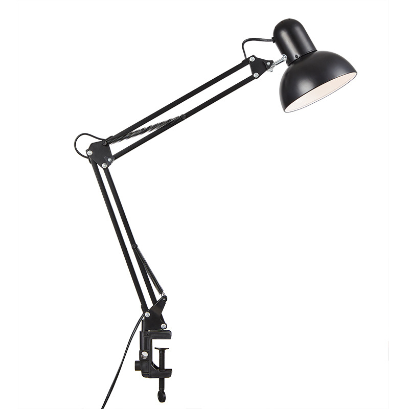 XY-T800 LED stolna lampa s dugim rukom i klipom, zaštita očiju za djecu i učenike, metalna sjenčica, napajanje iz utičeca 0-220V, tipka prekidač, LED svjetlo