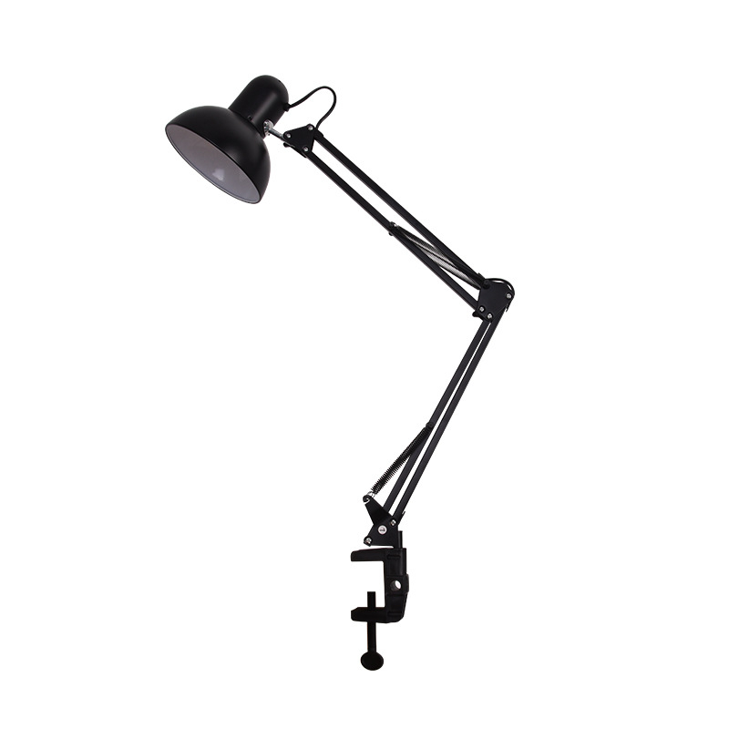 XY-T800 LED stolna lampa s dugim rukom i klipom, zaštita očiju za djecu i učenike, metalna sjenčica, napajanje iz utičeca 0-220V, tipka prekidač, LED svjetlo