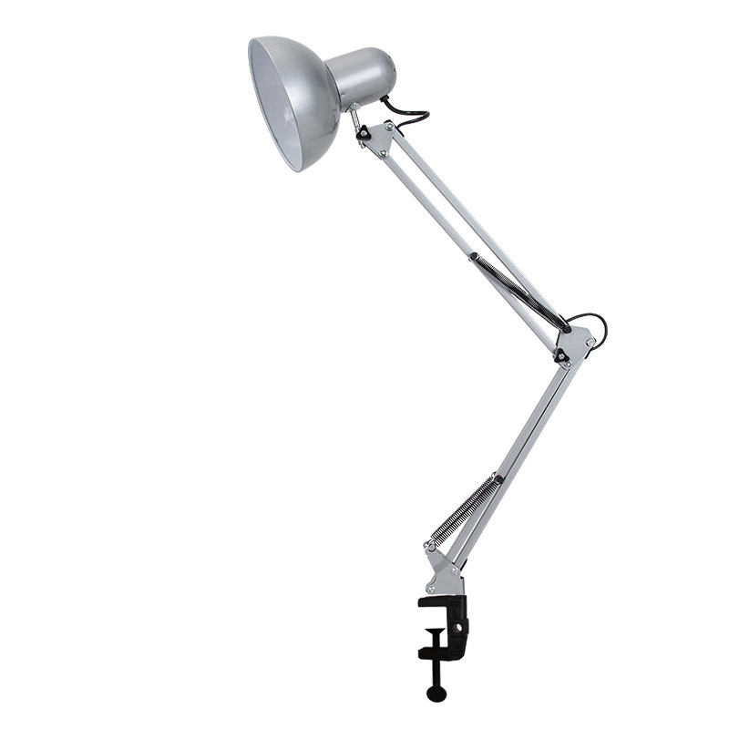XY-T800 LED stolna lampa s dugim rukom i klipom, zaštita očiju za djecu i učenike, metalna sjenčica, napajanje iz utičeca 0-220V, tipka prekidač, LED svjetlo