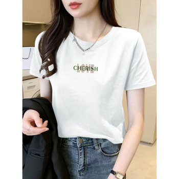 Ženski T-shirt od Mulberry Silk, kratki rukavi, okrugli izrez, slobodan kroj, otisak