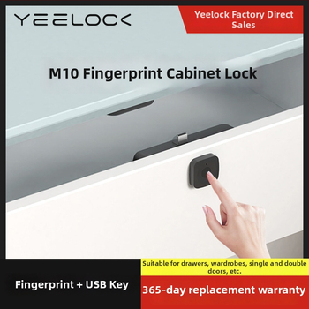 Easy Lock Treasure M10: zámok s odtlačkom prsta pre zásuvky a skrinky – ABS+PC, odomykanie prstom, vhodné pre zásuvky, spisový skriňu a botník