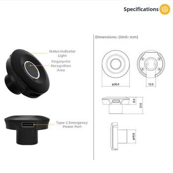 Skriňa na dokumenty so snímačom odtlačku, model S102-f, hliník, domáce použitie, moderný štýl