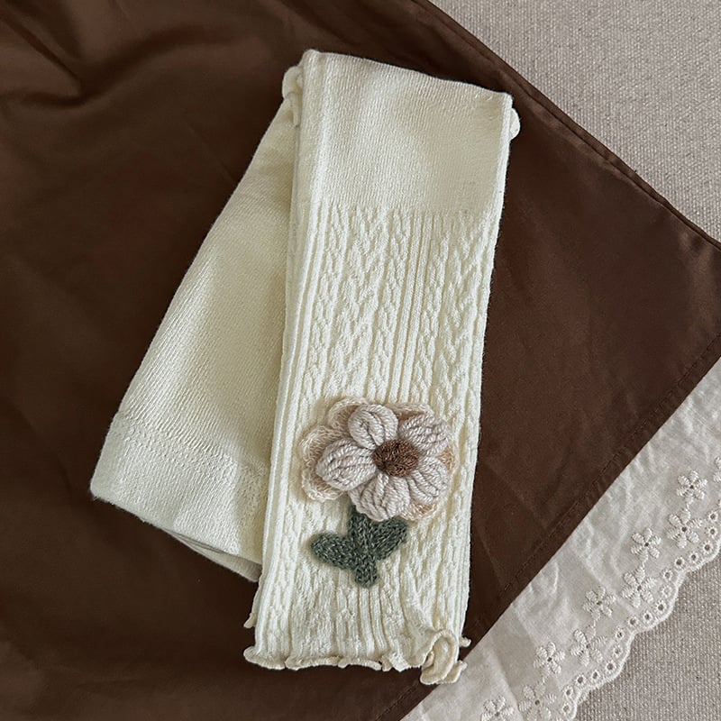 Lányok pamut leggings napraforgó mintával, kilencpontos hossz, 78% pamut, 22% elasztán, tavaszra és őszre