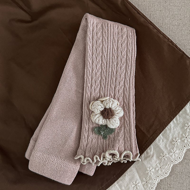 Lányok pamut leggings napraforgó mintával, kilencpontos hossz, 78% pamut, 22% elasztán, tavaszra és őszre