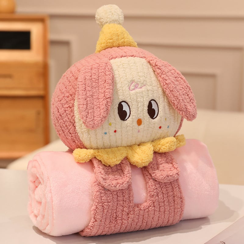 Háromdimenziós görgős takaró puha párnával – kétfunkciós irodai pihenőtakaró, rajzfilm figura kutya és macska mintával, 400 g, testreszabható, minden évszakban használható, karikatúra minta