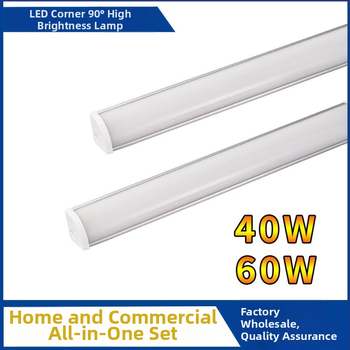 LED rohové nástenné svetlo s skrytou LED páskou, dlhé rohové osvetlenie, T8 denná LED trubica s držiakom, 40–50W, IP55, CRI 90–100, hliníková zliatina, FCC