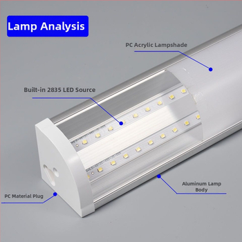 LED rohové nástenné svetlo s skrytou LED páskou, dlhé rohové osvetlenie, T8 denná LED trubica s držiakom, 40–50W, IP55, CRI 90–100, hliníková zliatina, FCC