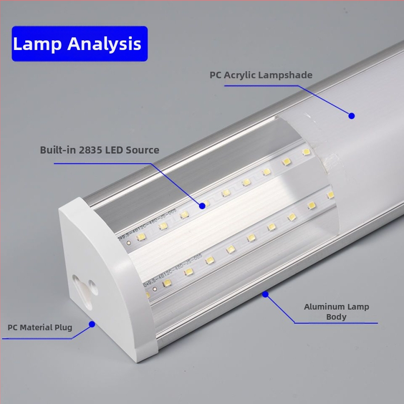 LED rohové nástenné svetlo s skrytou LED páskou, dlhé rohové osvetlenie, T8 denná LED trubica s držiakom, 40–50W, IP55, CRI 90–100, hliníková zliatina, FCC