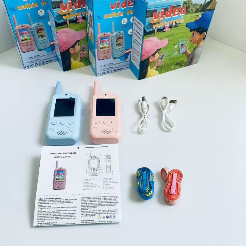 Dječji video Walkie-Talkie, 4. generacija, dvodijelni set (domet do 1,5 km; Li-ion baterija 650 mAh; 4G; zaslon)