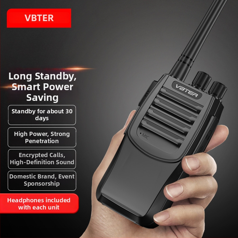 Weibet WBT-V10 profesionalni ručni radio za ured, gradilište i vanjsku upotrebu (uključuje slušalicu) – 5W, 16 kanala, domet 3–5 km, 7.4V, 4900 mAh