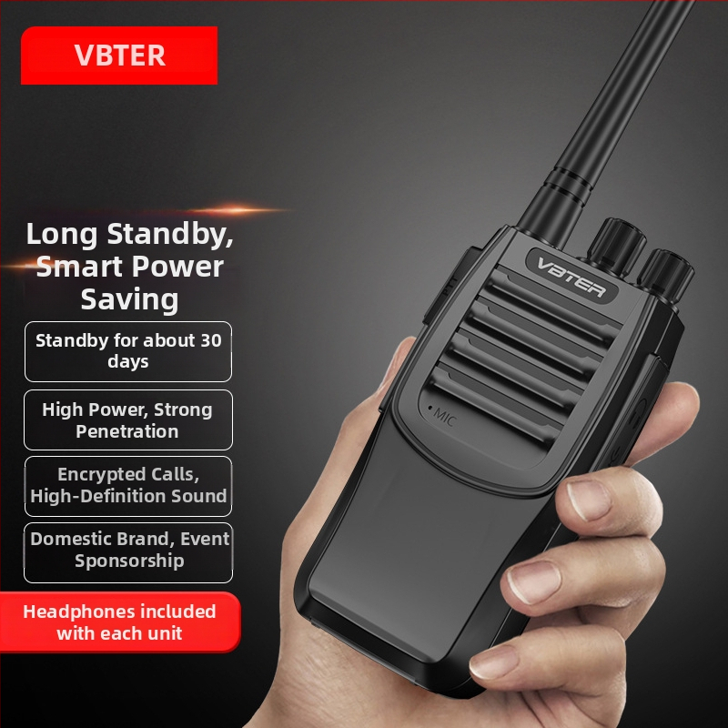 Weibet WBT-V10 profesionalni ručni radio za ured, gradilište i vanjsku upotrebu (uključuje slušalicu) – 5W, 16 kanala, domet 3–5 km, 7.4V, 4900 mAh
