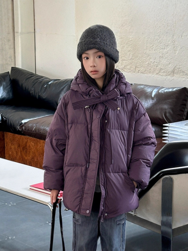 Lányoknak tervezett téli tollkabát, koreai stílus, rövid fazon, ujj nélküli, 86–90% fehér kacsatoll