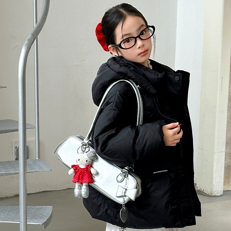 Lányoknak tervezett téli tollkabát, koreai stílus, rövid fazon, ujj nélküli, 86–90% fehér kacsatoll