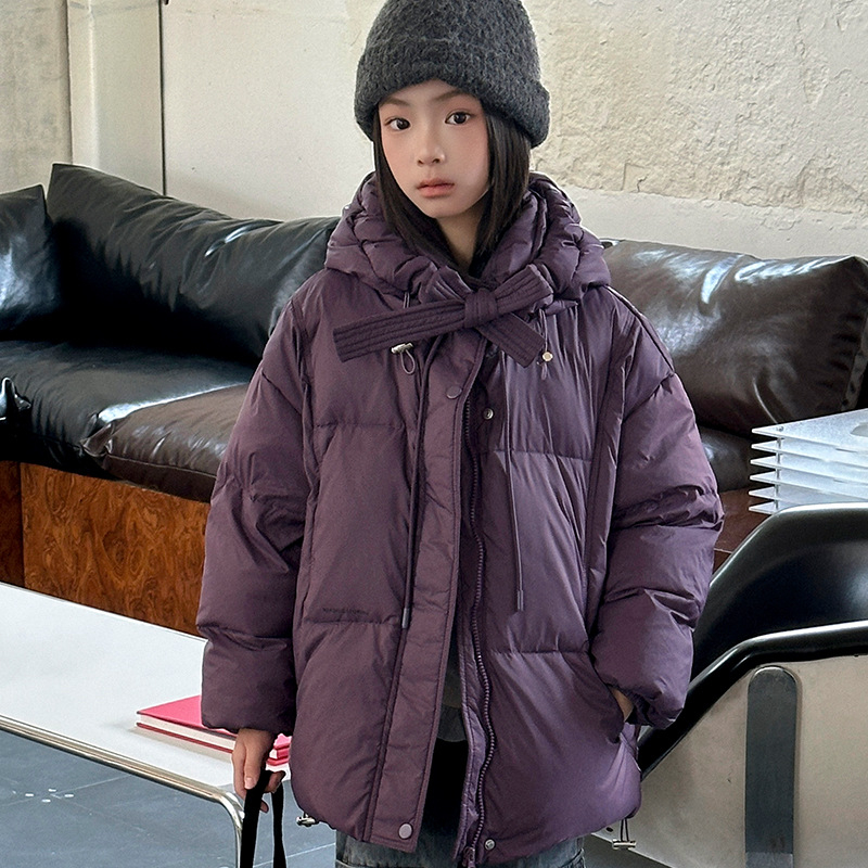 Lányoknak tervezett téli tollkabát, koreai stílus, rövid fazon, ujj nélküli, 86–90% fehér kacsatoll