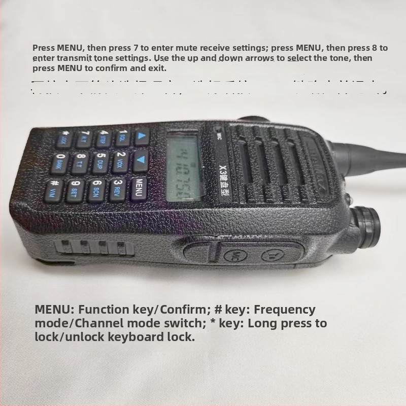 Keweitong X3 klávesnicové walkie-talkie, 400-470 MHz, 5W, 128 kanálov, dosah 5-10 km, batéria 1500 mAh