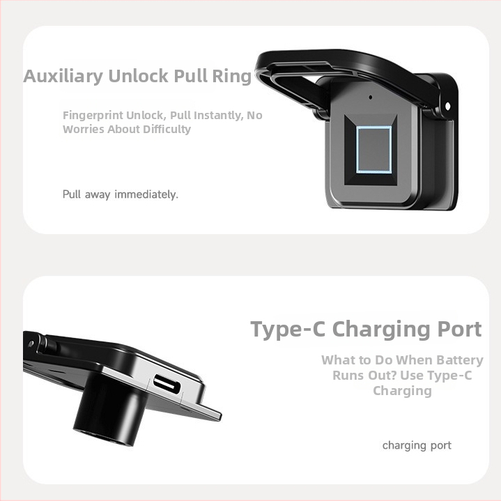 Încuietoare biometrică pentru mobilier cu amprentă — pentru sertare, dosare și dulapuri; stocare pentru 20 de amprente, scanare sub 0,5 s, peste 100000 cicluri