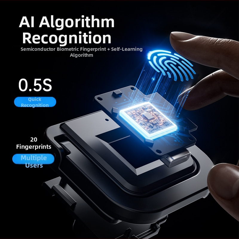 Încuietoare biometrică pentru mobilier cu amprentă — pentru sertare, dosare și dulapuri; stocare pentru 20 de amprente, scanare sub 0,5 s, peste 100000 cicluri