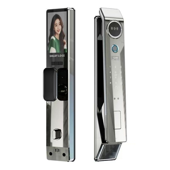 Încuietoare inteligentă pentru ușă de intrare, model H3, stocare amprente 50, scanare <1s, peste 5000 de deblocări, -20°C până la 50°C, recunoaștere facială