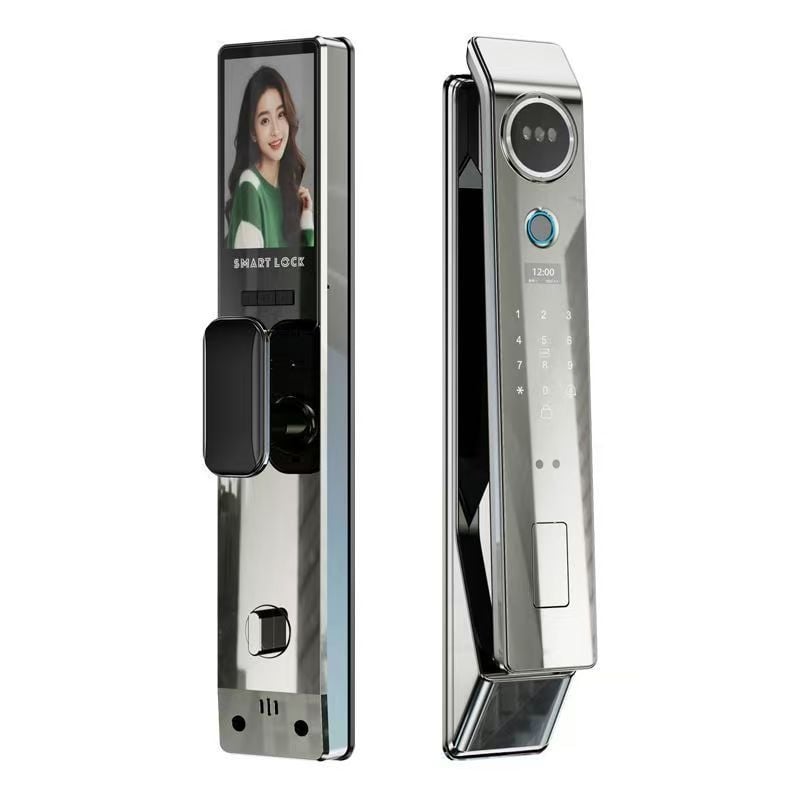 Încuietoare inteligentă pentru ușă de intrare, model H3, stocare amprente 50, scanare <1s, peste 5000 de deblocări, -20°C până la 50°C, recunoaștere facială