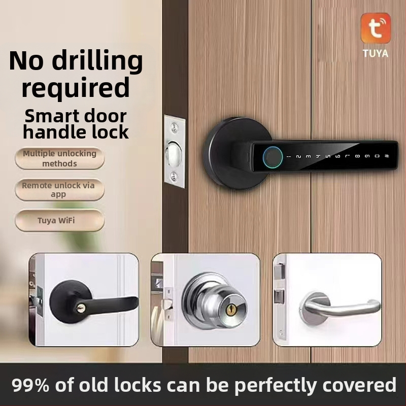 Încuietoare inteligentă pentru uși D1 — până la 50 amprente, scanare <0,25 s, >3.000.000 de deblocări, alimentare DC, temperatură de funcționare -20 la 60°C, umiditate 10–90%