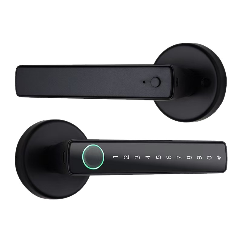 Încuietoare inteligentă pentru uși D1 — până la 50 amprente, scanare <0,25 s, >3.000.000 de deblocări, alimentare DC, temperatură de funcționare -20 la 60°C, umiditate 10–90%