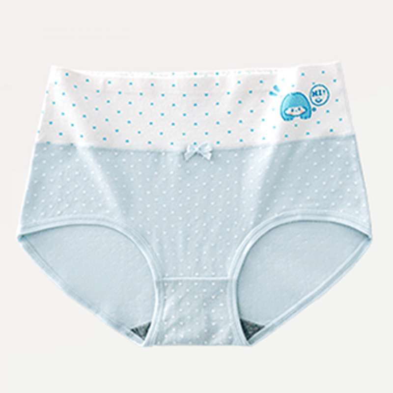 Lányoknak készült pamut alsónemű, középmagas derék, lélegző és antibakteriális, sima szövésű; fő anyag 95–100% pamut; vállt/ka; 100% pamut a váltó részen