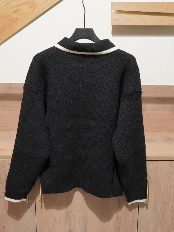 Muški pleteni kardigan s dvostrukim zatvaračem, gradski stil, dugi rukavi, ravni kroj, 90% poliester