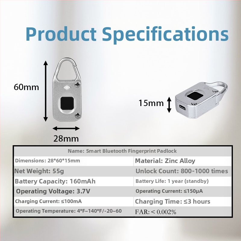 Inteligentný zámok s odtlačkom prsta pre cestovné tašky a skrinky, model SSP02-1, kapacita ukladania odtlačkov 10, značka LOCCESS