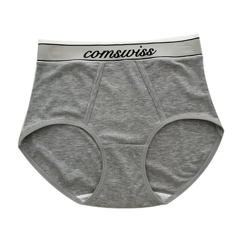 Ženske hlače od pamuka s visokim strukom i konturom trbuha, prozračne, antibakterijske, 7A pamuk s rebrastim platnom