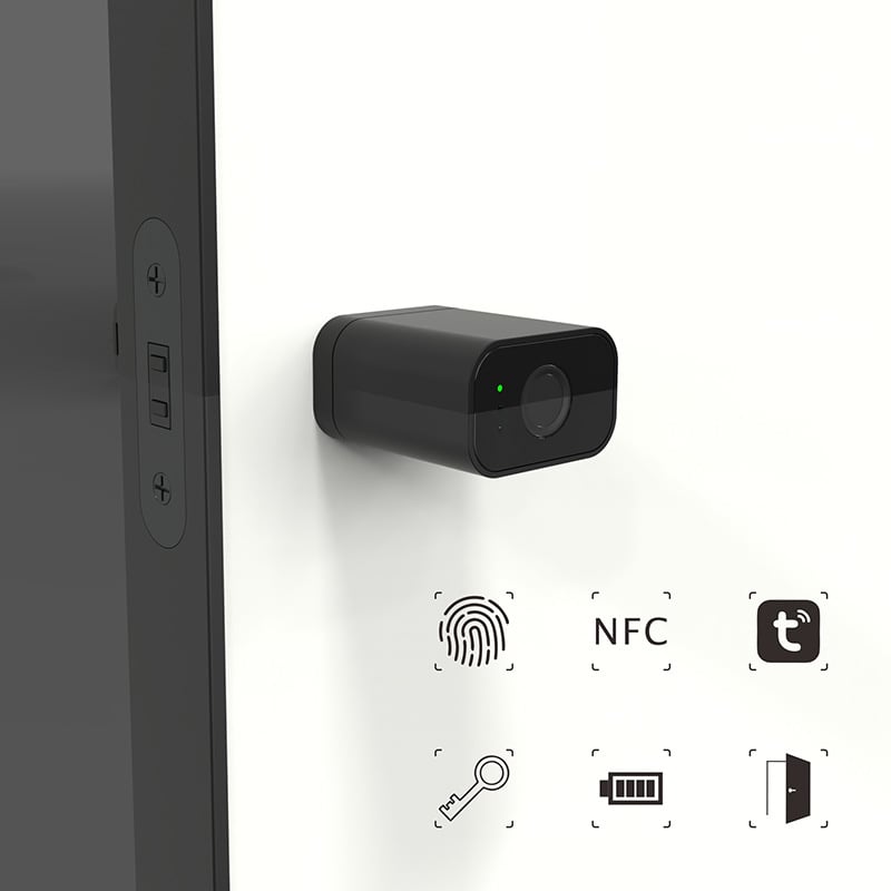 Ekološki prihvatljiva pametna brava za vrata s otiskom prsta, pristup karticom, mehanički ključ, daljinski upravljač (OM1)