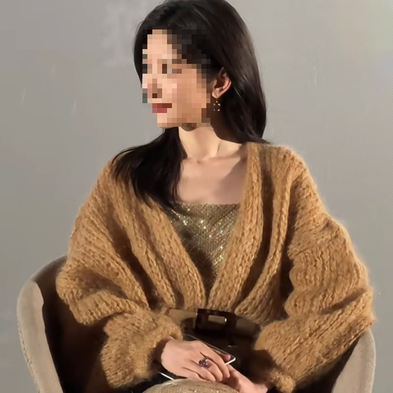 Kardigan od konoplje, ultra-tanki, visok ovratnik, dugi rukavi, produženi kroj, gradski stil