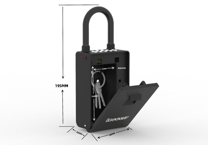 Cutie pentru chei cu încuietoare numerică, aliaj de aluminiu, model EKKB2-TY, stil modern minimalist