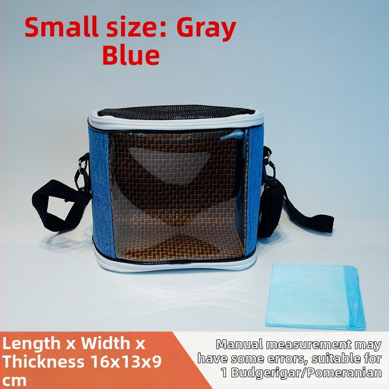 Cușcă portabilă pentru papagal cu curea – respirabilă, transparentă, tavă vizibilă și detașabilă; Material: plastic, poliester; Brand: Dong wow; Potrivit pentru păsări de companie