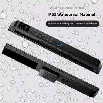 Încuietoare cu amprentă pentru exterior, încuietoare electronică cu parolă pentru uși glisante, blocare inteligentă cu aplicație, margine îngustă, impermeabilă, 100 de amprente stocate, scanare <1s, rată de recunoaștere falsă <1%, alimentare AC