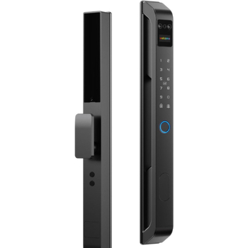 Încuietoare cu amprentă pentru exterior, încuietoare electronică cu parolă pentru uși glisante, blocare inteligentă cu aplicație, margine îngustă, impermeabilă, 100 de amprente stocate, scanare <1s, rată de recunoaștere falsă <1%, alimentare AC