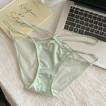 Ženske gaćice od mrežastog najlona s pamukom u preponkom dijelu, prozračne, antibakterijske, niski struk, pletene
