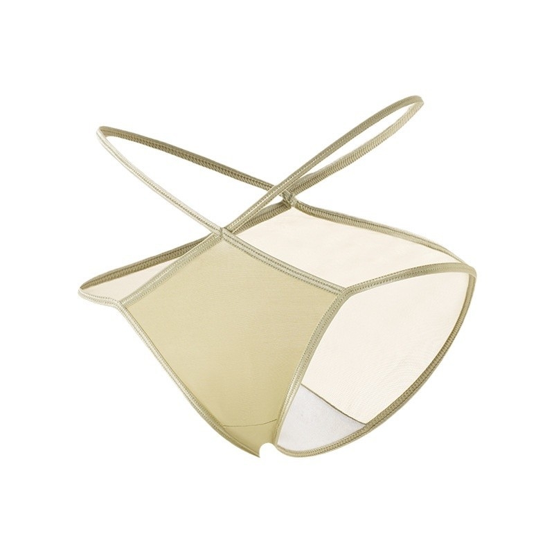 Ženske gaćice od mrežastog najlona s pamukom u preponkom dijelu, prozračne, antibakterijske, niski struk, pletene