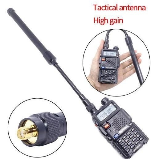 Goose Tube antena CS Tactical za UV-5R, UV-82, UV-9R PLUS, UV-XR, VX-6R i W; raspon 5-10 km; teoretska udaljenost 5-10 km; bez baterije; otporna na padove