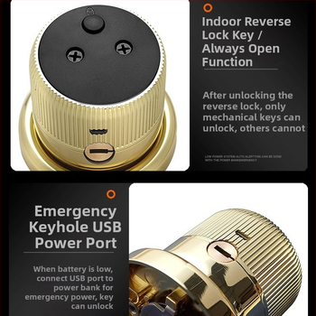 M5 Încuietoare cu amprentă pentru uși interioare din lemn – recunoaștere amprente <5 s; temperatură de funcționare 20–70°C; umiditate 20–93% RH; alimentare AC