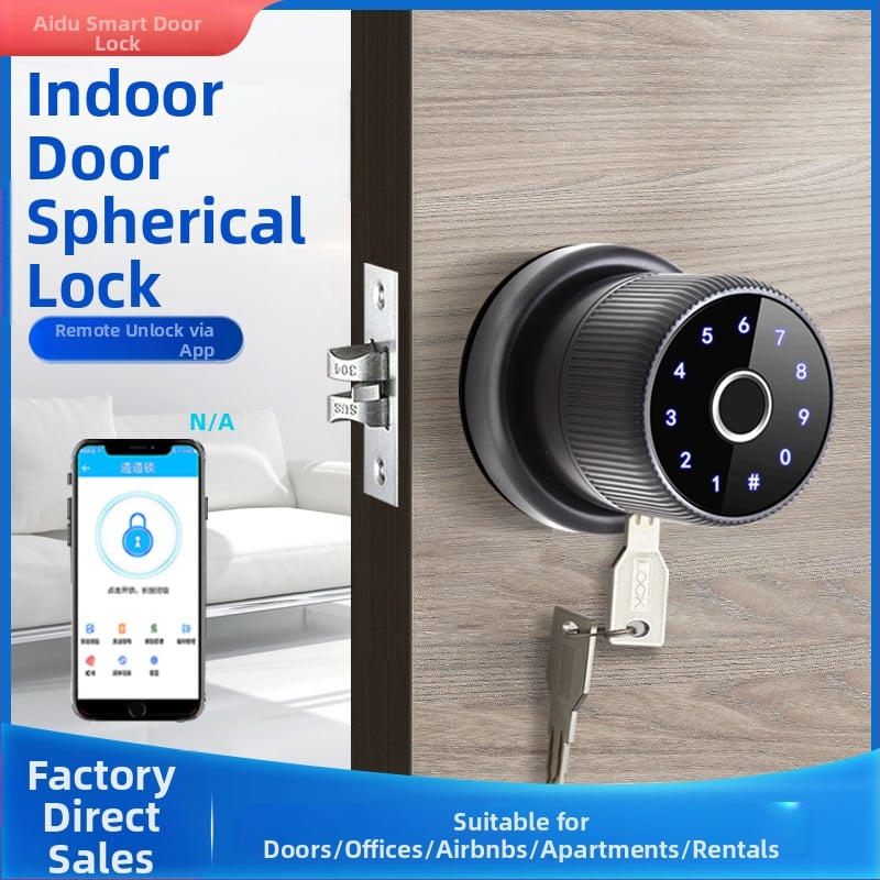 M5 Încuietoare cu amprentă pentru uși interioare din lemn – recunoaștere amprente <5 s; temperatură de funcționare 20–70°C; umiditate 20–93% RH; alimentare AC