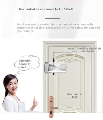 Încuietoare de ușă ascunsă, cu telecomandă și aplicație Bluetooth, modelul 909, alimentare DC, timp de scanare sub 2 s