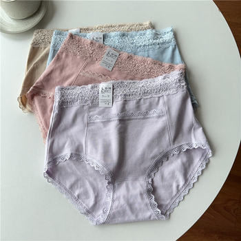 Chiloți femei din bumbac, mărime plus, talie înaltă, control al abdomenului și ridicare a feselor, respirabili, căptușeală 100% bumbac, 95–100% bumbac