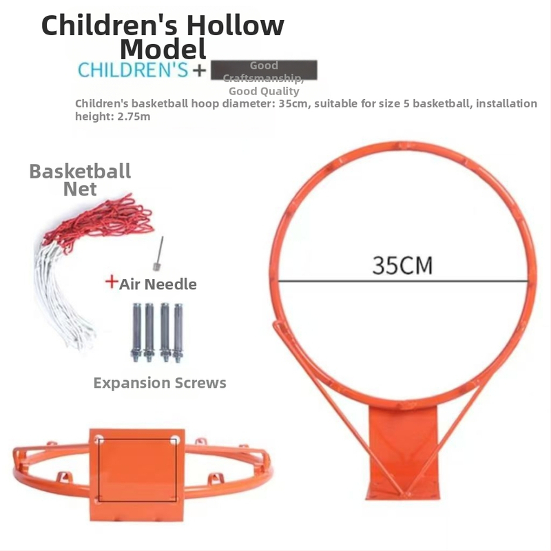Falihoz erősített vasból készült kosárlabda gyűrű, kültéri és otthoni használatra, kosárkeret.